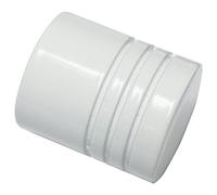 Gardinia 2 topes para Barra de Cortina, Cilindro, Serie Chicago, Metal, Color Blanco, diámetro 20 mm, 11280, diámetro 20 mm