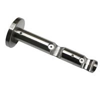 Gardinia 30089 Doble Soporte Combinado, 2 carriles Abiertos para 16 mm de diámetro, Aspecto Acero Inoxidable, 7,5/5 cm, Metal