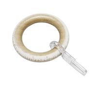 Gardinia Anillas para Cortinas con Ganchos para Pliegues, Madera de Roble Castell, para diámetro de 25 mm, 10 Unidades, 10 Unidades