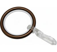 GARDINIA Anillo de cortina con 20 mm de diámetro, Inserciones deslizantes y gancho plegable, 10 piezas, Serie Chicago, Ancho 4 mm, Metal, Bronce