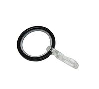 GARDINIA Anillo de cortina con 20 mm de diámetro, Inserciones deslizantes y gancho plegable, 10 piezas, Serie Chicago, Ancho 4 mm, Metal, Negro