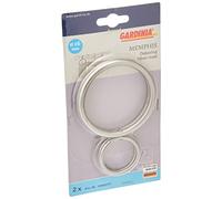 GARDINIA Anillo decorativo, Para colgar cortinas y telas de cortinas, Exterior aprox. Ø 45/80 mm, 2 piezas, Metal, Plata mate