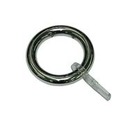 GARDINIA Anillos para cortinas de Ø23/26 mm, Incluye gancho de sujeción, 10 piezas, Ancho del anillo 8 mm, Plástico, Cromo