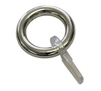 GARDINIA Anillos para cortinas, Para rieles de cortinas, Incluye ganchos plegables, 10 piezas, Ancho del anillo 6 mm, Plástico, Cromo