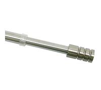 GARDINIA Barra cilíndrica Vitra para cortinas, Barra de metal incl. 2 roscas, Extensible, Diámetro 10 mm, Longitud 40-65 cm, Aspecto de acero inoxidable