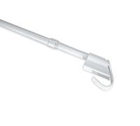 GARDINIA Barra de cortina con abrazadera Ø 10/12 mm Blanco 45-75, Metal, 45-75 cm