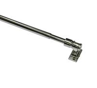 GARDINIA Barra para cortinas California, Extensible: 120-225 cm, Ø 12 mm, Metal/plástico, Cromado