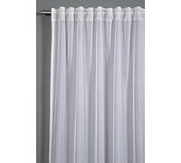 Gardinia Cortina con Lazos Ocultos y Cinta de Cortina, Deja Pasar la luz, Transparente, Cortina Lisa, Blanco, 450 x 175 cm