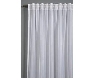 Gardinia Cortina con Lazos Ocultos y Cinta de Cortina, Deja Pasar la luz, Transparente, Cortina Lisa, Blanco, 300 x 245 cm