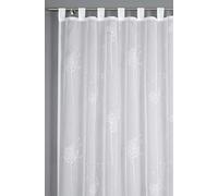 Gardinia Cortina con Trabillas Cosidas, Cortina de Gasa, Cortina de Trabillas Transparente, Blanco, 140 x 245 cm