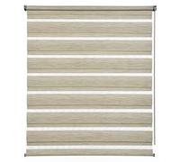 GARDINIA Estor Doble de Lujo, Doble Estor, Estor Lateral, Rayas Transparentes y Opacas, Ajustable, 50 x 180 cm, Color marrón Capuchino