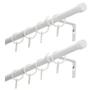 GARDINIA Juego de 2 barras para cortinas Cap, 1 carril, Ø 19/16 mm, barra para cortinas, extensible por ambos lados, 120-190 cm o 180-310 cm, blanco