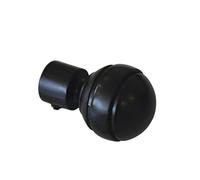 GARDINIA Juego de 2 topes para barra de cortina, de metal, color negro mate, diámetro de 20 mm
