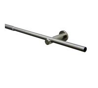 GARDINIA Juego de Barra de Cortina Sol, 1 Riel, Set Completo que Incluye Material de Fijación, Barra de Cortina Extensible, Ø 16/19 mm, 120-210 cm, Metal, Aspecto de Acero Inoxidable