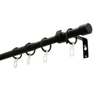 GARDINIA Juego de barras de cortina Cap, 1 barra, Ø 19/16 mm, Barra de cortina extensible por ambos lados, 180-310 cm, Negro mate