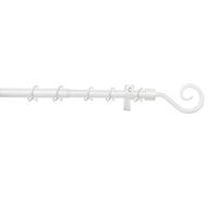 Gardinia Juego de Barras de Cortina con Gancho y Barra Extensible, Incluye Material de fijación, diámetro de 16/13 mm, Metal, Blanco, 130-240 cm