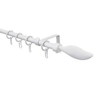 GARDINIA Juego de barras de cortina "Flame", barra extensible, estilo completo, incluye material de fijación, diámetro 16/13 mm, metal, blanco, 130-240 cm