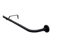 GARDINIA Juego de barras de cortina "Lisa", extensible, de 1 carril, con arco, diámetro de 16/19 mm, incluye material de fijación, barra de cortina en color negro mate, metal, 180-240 cm