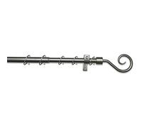 GARDINIA Set de varillas para cortinas "Hook", Juego completo incluyendo material de fijación, Longitud 130-240 cm, Plateado