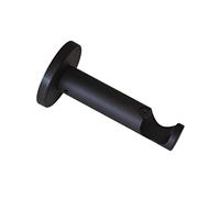 GARDINIA Soporte con placa de montaje metálica para barra de cortina, 1 riel, Abierto, Incl. todas las piezas de montaje, Serie Chicago, Ø 20 mm, Metal, Negro mate