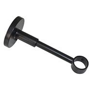 GARDINIA Soporte con placa de montaje metálica para barra de cortina, 1 riel, Cerrado, Incl. todas las piezas de montaje, Serie Chicago, Ø 20 mm, Metal, Negro mate