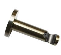 GARDINIA Soporte con placa de montaje metálica para barra de cortina con Ø 16 mm, 1 riel, abierto, Serie Memphis, Metal, Longitud 7,5 cm, Latón envejecido