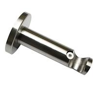 GARDINIA Soporte con placa metálica para riel de cortina, 1 riel, Abierto, Incl. todas las piezas de montaje, Serie Chicago, Ø 16 mm, Acabado acero inoxidable