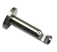 GARDINIA Soporte de metal para barras de cortinas, 1 vía, Abierto, Todas las piezas de montaje incluidas, Serie Chicago, diámetro 20 mm, Aspecto de acero inoxidable