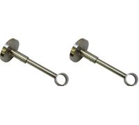 GARDINIA Soporte de metal para barras de cortinas, 1 vía, Cerrado, Todas las piezas de montaje incluidas, Serie Chicago, diámetro 20 mm, Aspecto de acero inoxidable (Paquete de 2)