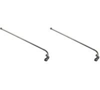 GARDINIA Varilla giratoria de metal para cortinas, Incl. material de montaje, Extensible, Distancia a la pared 1,5 cm, Longitud 55-85 cm, Aspecto de acero inoxidable (Paquete de 2)