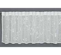 GARDINIA Visillo con Trabillas Ocultas, Transparente, Bordado, Natural, 140 x 45 cm