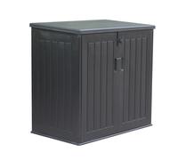 Gardiun Arcón Exterior para Jardín Gardiun Soften 775 Litros 116x71x109/112,5 cm Baúl de Resina con Amortiguador, Suelo y Puertas Black 116x71x113cm.
