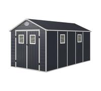 Gardiun Caseta de Resina de Jardín Gardiun Zoe E - 11,04 m² 242x456x239 cm con Suelo Gris Antracita Gray