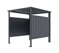 Gardiun Caseta Metálica Cobertizo Gardiun Samara 3,60 m2 de Acero Galvanizado de 0.40 mm Garaje para Moto, Bicicletas o Cubos de Basura Gray 185x200x191cm.