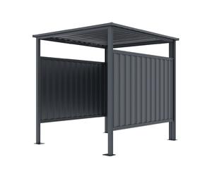 Gardiun Caseta Metálica Cobertizo Gardiun Samara 3,60 m2 de Acero Galvanizado de 0.40 mm Garaje para Moto, Bicicletas o Cubos de Basura Gray 185x200x191cm.