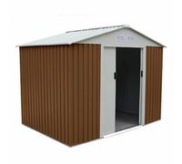 Gardiun Caseta Metálica Gardiun Cambridge 4,72 m² Exterior 261x181x198 cm Acero Galvanizado Marrón Brown 261x181x198cm.