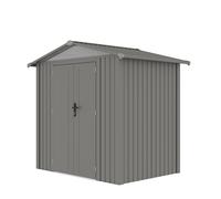 Gardiun Caseta Metálica Gardiun Grunewald 4,03 m2 Exterior 240x168x220 cm de Acero con Ventana Lateral y Puerta Doble 106x178 cm Gray