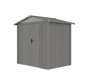 Gardiun Caseta Metálica Gardiun Grunewald 4,03 m2 Exterior 240x168x220 cm de Acero con Ventana Lateral y Puerta Doble 106x178 cm Gray