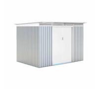 Gardiun Caseta Metálica Gardiun London 5,71 m² Exterior 206x277x187 cm Acero Galvanizado Silver/Blanco Gray 206x277x187cm.