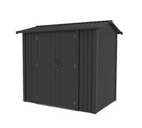 Gardiun Caseta Metálica Gardiun Spree 4,1 m2 Exterior 232x176x212 cm de Acero con Ventana Lateral y Puerta Doble 106x178 cm Gray 232x176x212cm.