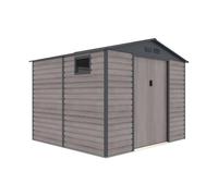 Gardiun Caseta Metálica Surrey 7,06 m2 Exterior 277x255x219 cm de Acero con Ventana Lateral y Efecto Madera Veteada