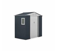 GARDIUN KIS12131 - Caseta Metálica Darwen 2,71 m² Exterior 127x213x205 cm Acero Galvanizado Gris Antracita