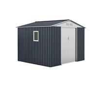 GARDIUN KIS12133 - Caseta Metálica Derby 7,06 m² Exterior 255x277x212 cm Acero Galvanizado Gris Antracita