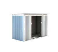 GARDIUN KIS12135 - Caseta Metálica Rutland 3,93 m² Exterior 142x277x184 cm Acero Galvanizado Silver/Blanco