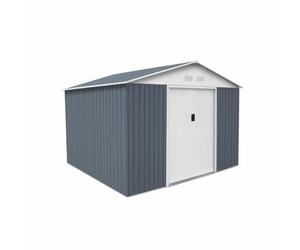 GARDIUN KIS12962 - Caseta Metálica Bristol 7,74 m² Exterior 241x321x205 cm Acero Galvanizado Gris Antracita