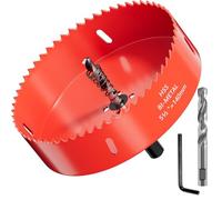 GARHWAL Sierra perforadora bimetálica de 140 mm, broca perforadora, con adaptador triangular y broca de centrado, corte preciso y rápido de madera, plástico, placas de yeso y placas de metal delgadas