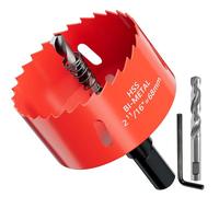 GARHWAL Sierra perforadora bimetálica de 68 mm, broca perforadora, con adaptador triangular y broca de centrado, ideal para caja de pared hueca, foco LED, enchufe en placas de yeso y madera