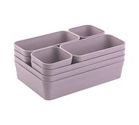 Gariella 1 organizador de cajones, caja de almacenamiento, sistema de separación de una pieza, ajustable, utensilios de almacenamiento, salón, baño, plástico, lila