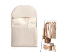 Garment Bag for Closet Storage, Down Coat Organizer with Self-Compression Zipper, Space-Saving Clothes Cover, Waterproof Design (Black, Large) for Bedroom, Wardrobe, Home Closet