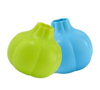 Garneck 2 Peladores de Ajo de Silicona con Diseño Innovador y Forma Cómoda, Herramienta Ligera y Portátil para Pelar Ajos Fácilmente en Cocina Color Aleatorio